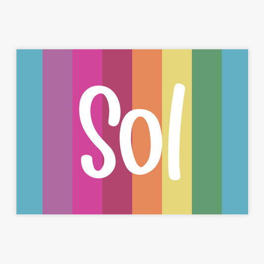 Quadro Infantil Faixas Coloridas com Nome Color