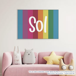 Quadro Infantil Faixas Coloridas com Nome Color