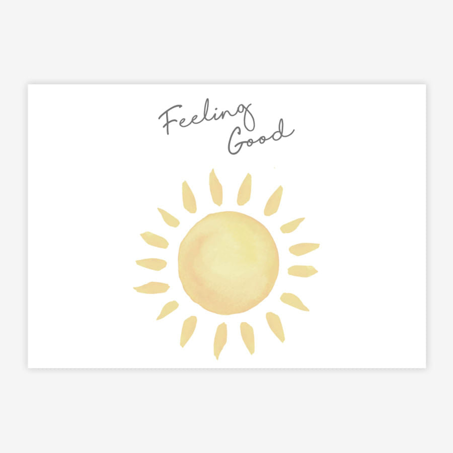 Quadro Infantil Sol Feeling Good Amarelo Horizontal