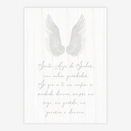 Quadro Infantil Oração Santo Anjo Rose