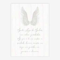 Quadro Infantil Oração Santo Anjo Rose