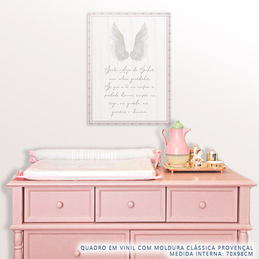 Quadro Infantil Oração Santo Anjo Rose