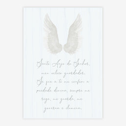 Quadro Infantil Oração Santo Anjo Azul