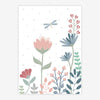 Quadro Infantil Floral Libélula Azul