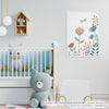 Quadro Infantil Floral Libélula Azul