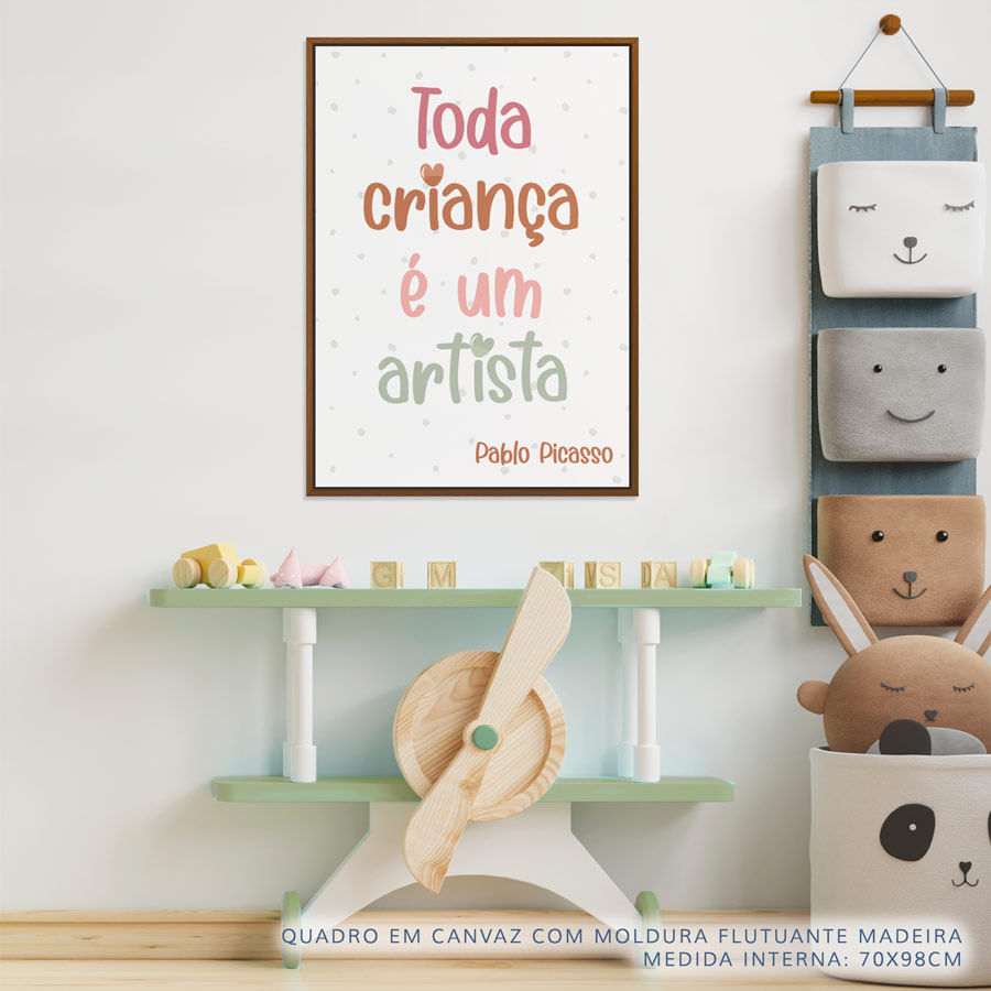 Quadro Infantil Toda Criança é um Artista Tons Terrosos