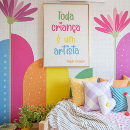 Quadro Infantil Toda Criança é um Artista Pink