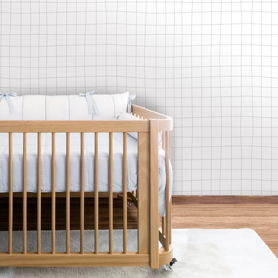 Papel de Parede Infantil Gride Cinza