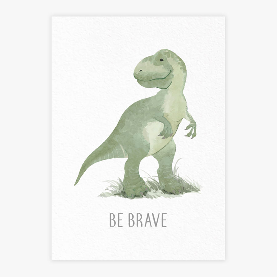 Quadro Infantil T-rex Be Brave