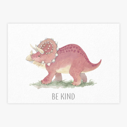 Quadro Infantil Triceratops Be Kind