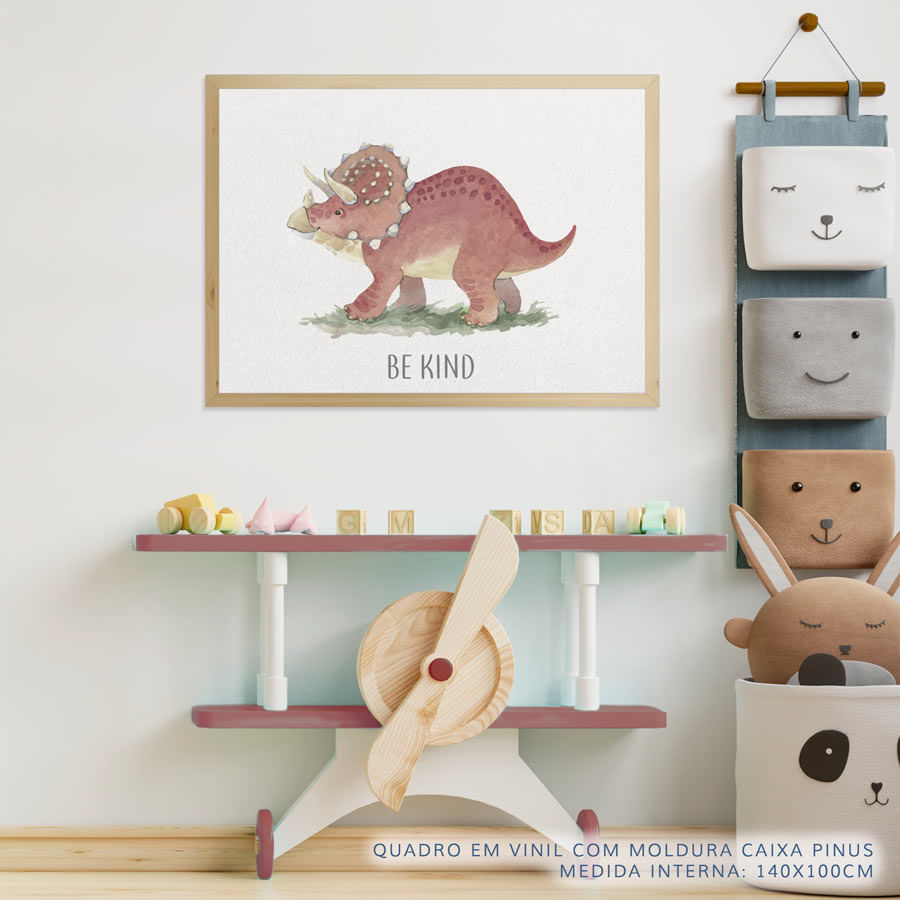 Quadro Infantil Triceratops Be Kind