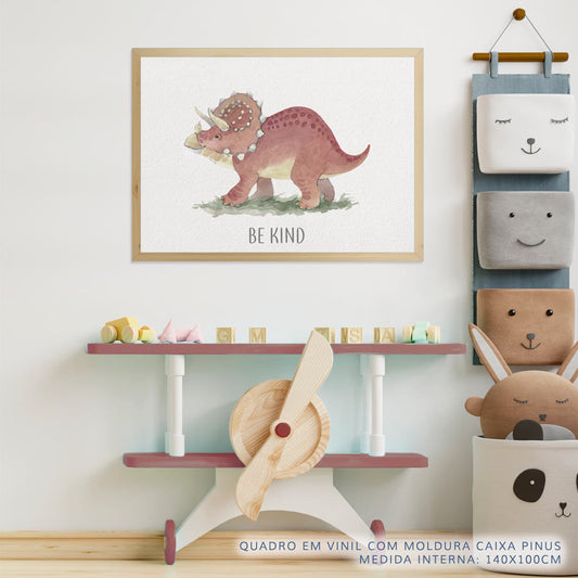 Quadro Infantil Triceratops Be Kind