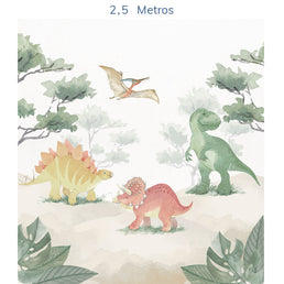 Papel de Parede Infantil Dinossauro Aquarela - Mural