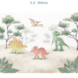 Papel de Parede Infantil Dinossauro Aquarela - Mural