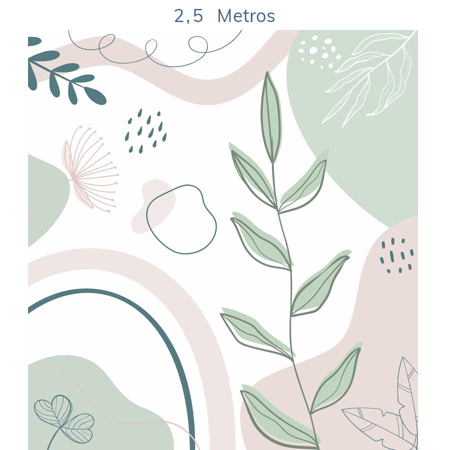 Papel de Parede Infantil Abstrato Folha Rosa - Mural