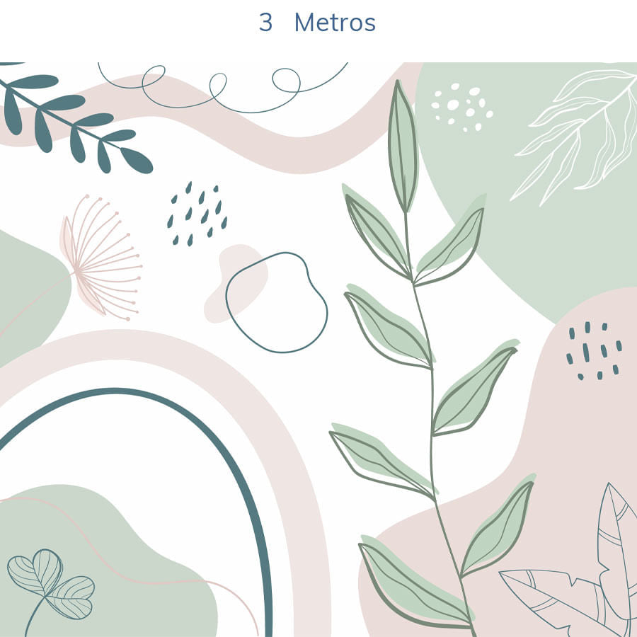 Papel de Parede Infantil Abstrato Folha Rosa - Mural