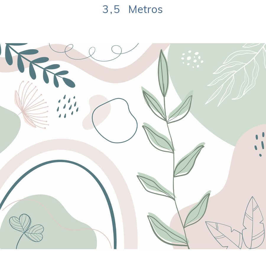 Papel de Parede Infantil Abstrato Folha Rosa - Mural