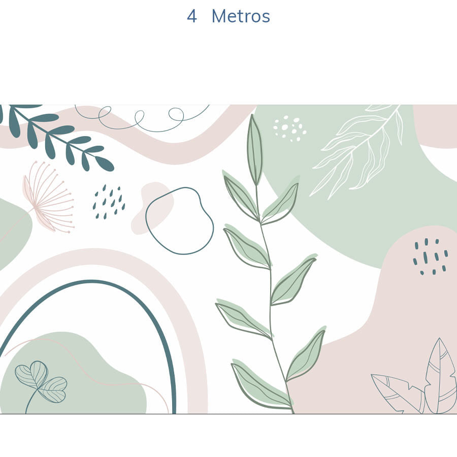 Papel de Parede Infantil Abstrato Folha Rosa - Mural