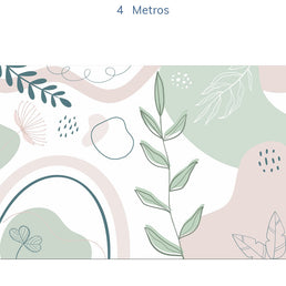 Papel de Parede Infantil Abstrato Folha Rosa - Mural