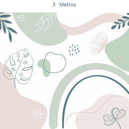 Papel de Parede Infantil Abstrato Costela de Adão Rosa - Mural