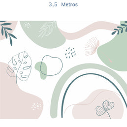 Papel de Parede Infantil Abstrato Costela de Adão Rosa - Mural