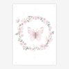 Quadro Infantil Jardim Guirlanda com Borboletas Rosa Vertical