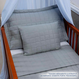 Porta Travesseiro Quadradinho Cinza
