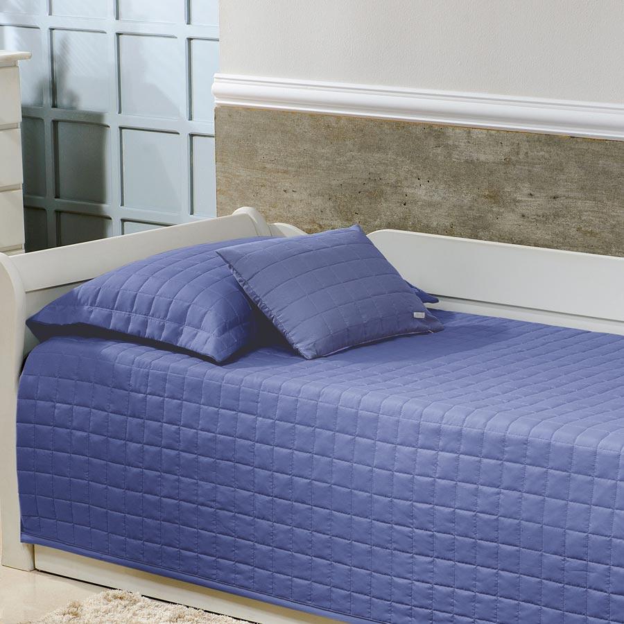 Porta Travesseiro Quadradinho Jeans