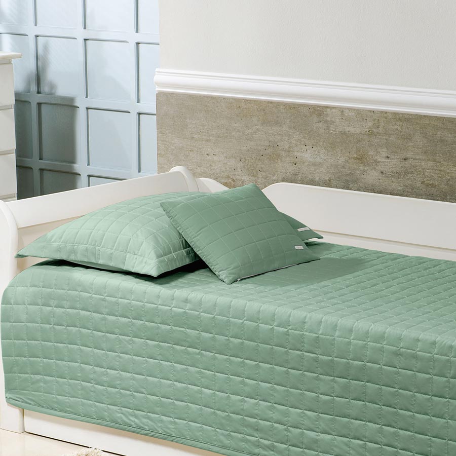 Porta Travesseiro Quadradinho Verde Seco