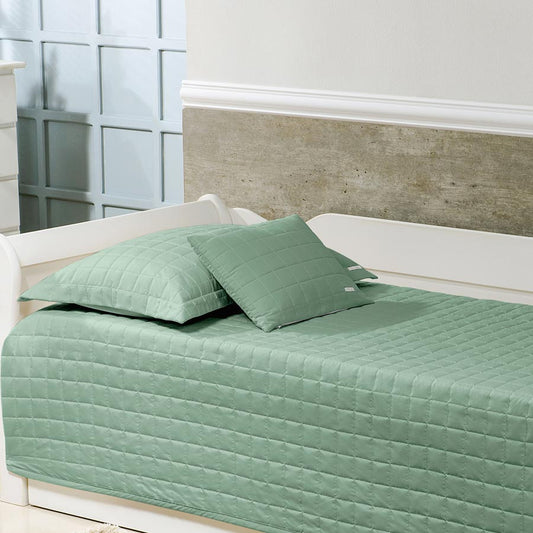 Porta Travesseiro Quadradinho Verde Seco