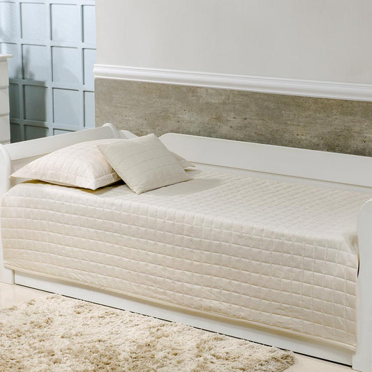 Kit Colcha Quadradinho Bege - 2 Peças