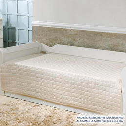 Kit Colcha Quadradinho Bege - 2 Peças