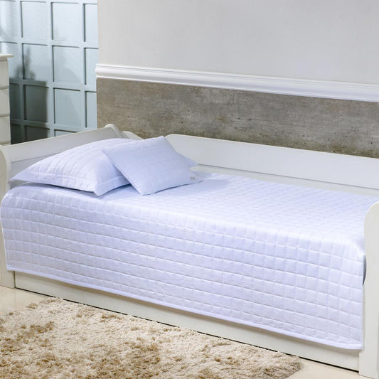 Kit Colcha Quadradinho Branco - 2 Peças