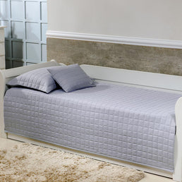 Kit Colcha Quadradinho Cinza - 2 Peças