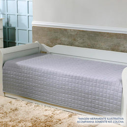 Kit Colcha Quadradinho Cinza - 2 Peças