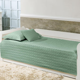 Kit Colcha Quadradinho Verde Seco - 2 Peças