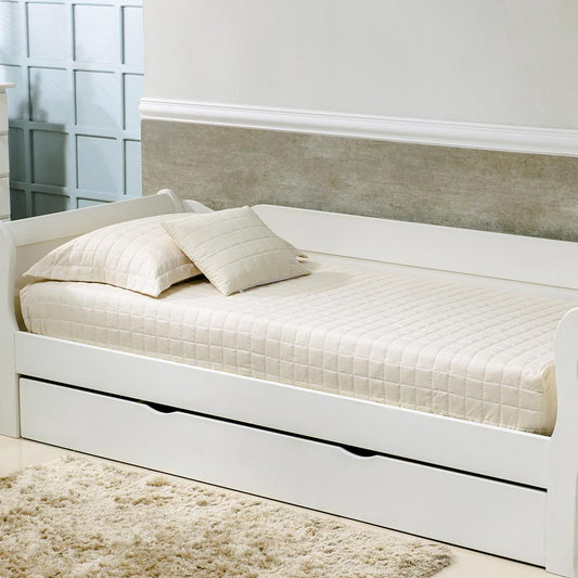 Colcha Com Elástico Quadradinho - Bege