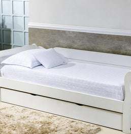 Colcha Com Elástico Quadradinho - Branco