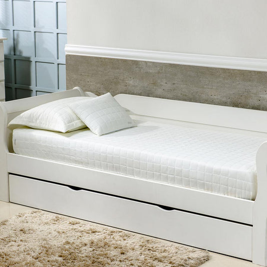 Colcha Com Elástico Quadradinho - Cru