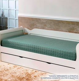 Colcha Com Elástico Quadradinho - Verde Seco