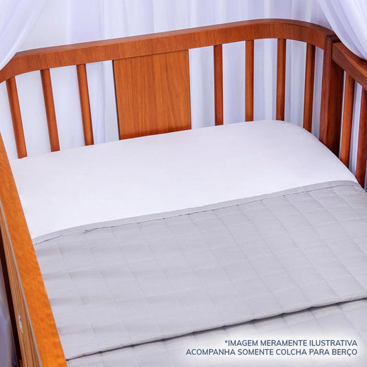 Colcha para Berço Quadradinho Cinza