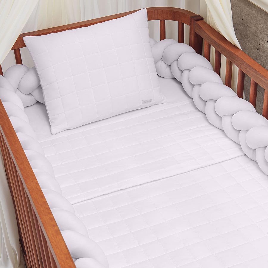 Colcha para Berço Quadradinho Branco