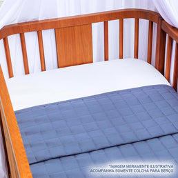 Colcha para Berço Quadradinho Jeans