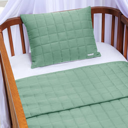 Colcha para Berço Quadradinho Verde Seco