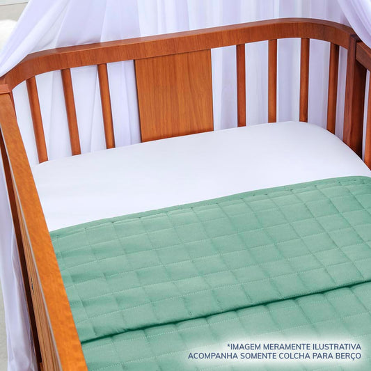 Colcha para Berço Quadradinho Verde Seco