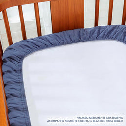 Colcha com Elástico para Berço Quadradinho Branco