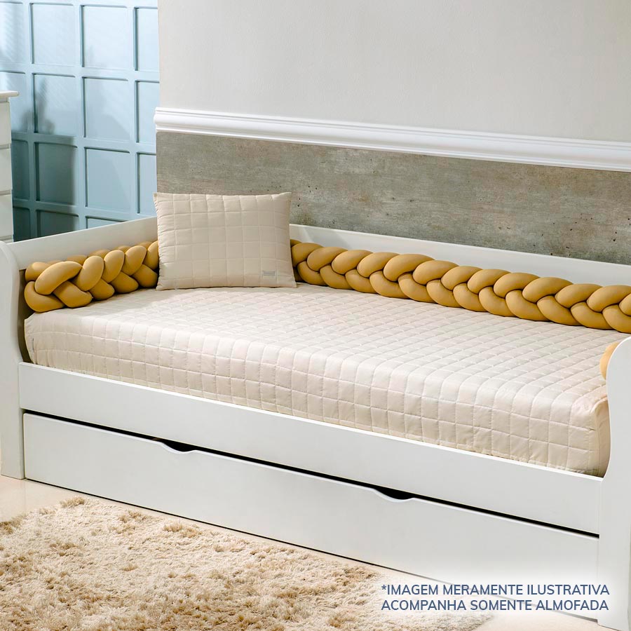 Almofada Retangular Quadradinho Bege