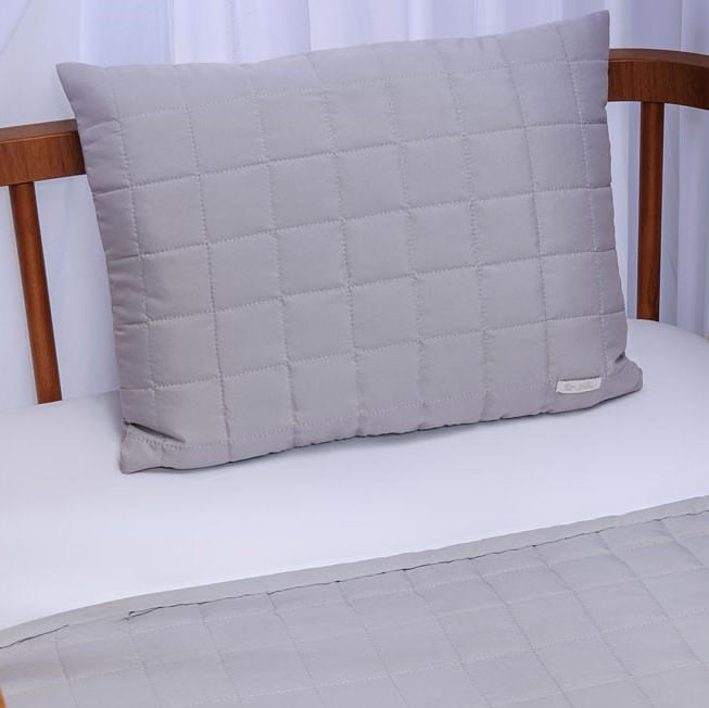 Almofada Retangular Quadradinho Cinza