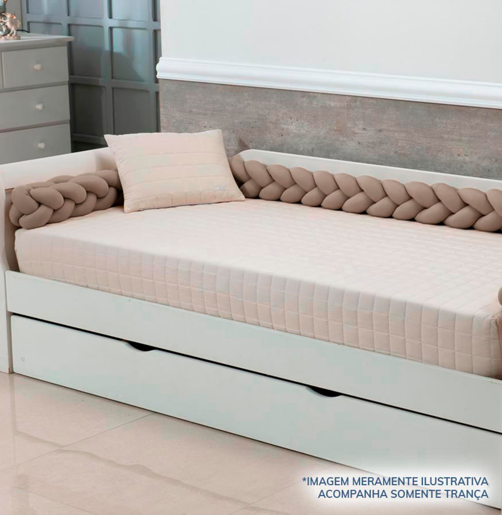 Trança 4m para Berço e Cama Bege