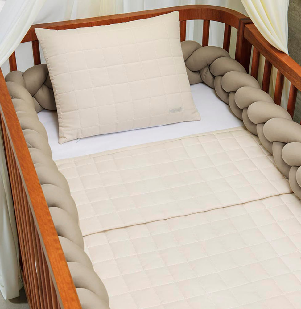 Trança 4m para Berço e Cama Bege